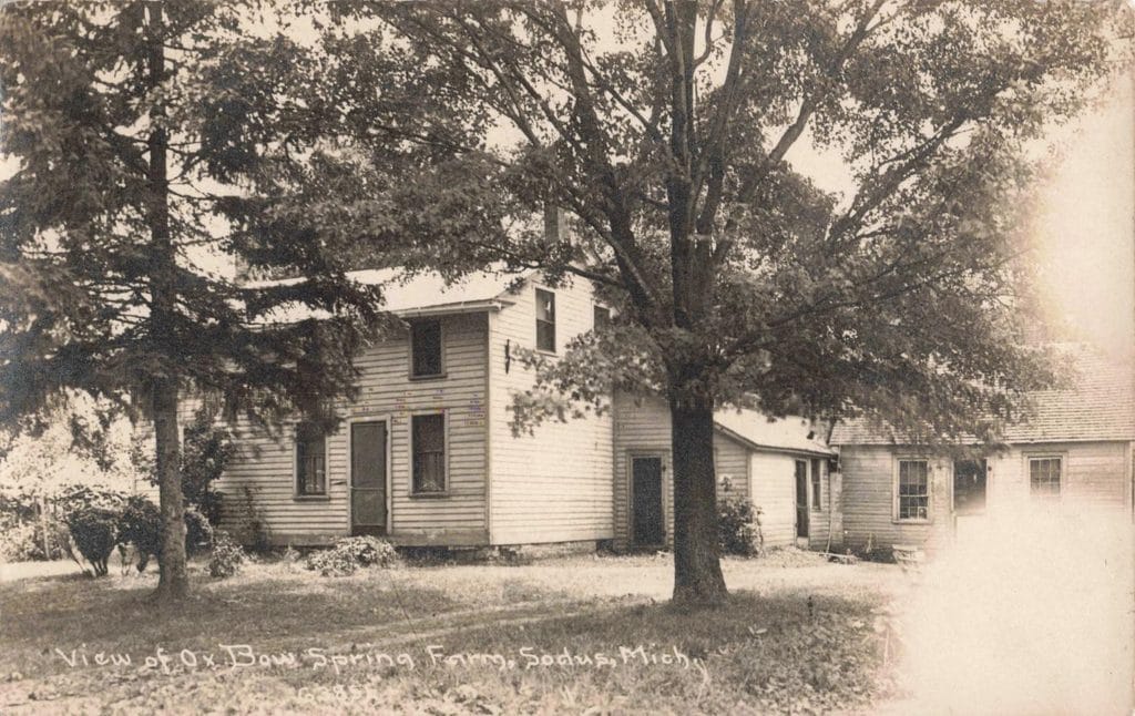 Historic Farmhouse Surrounded By Trees