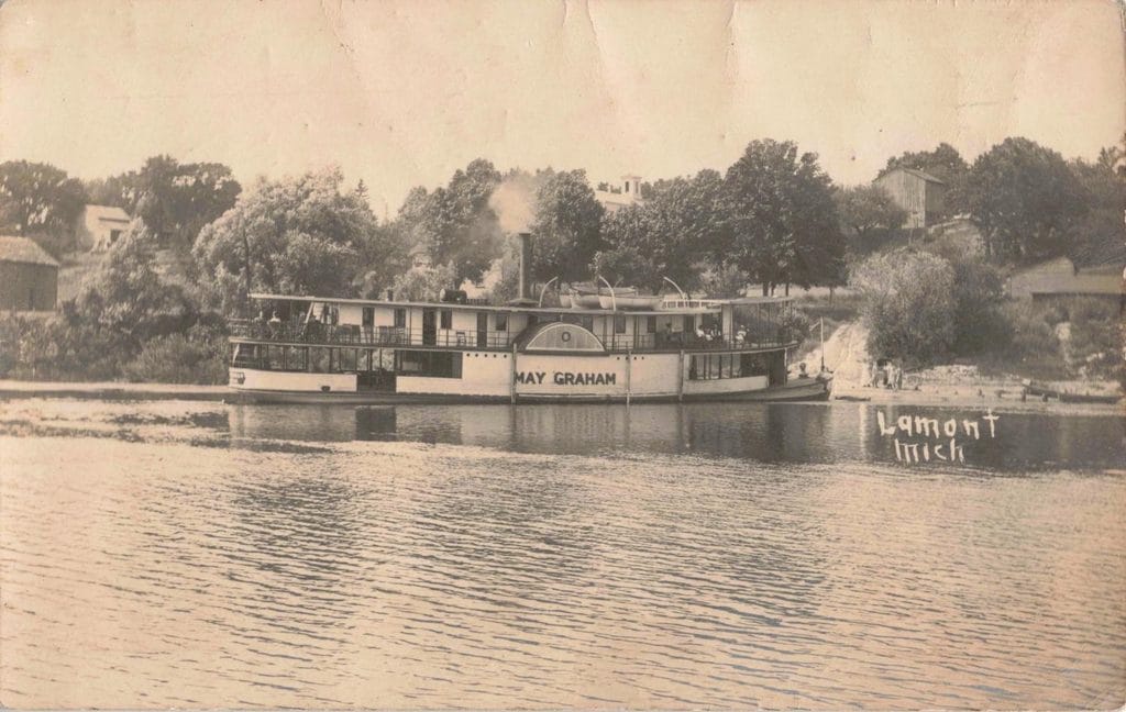 Historic Steamboat On Calm Water.