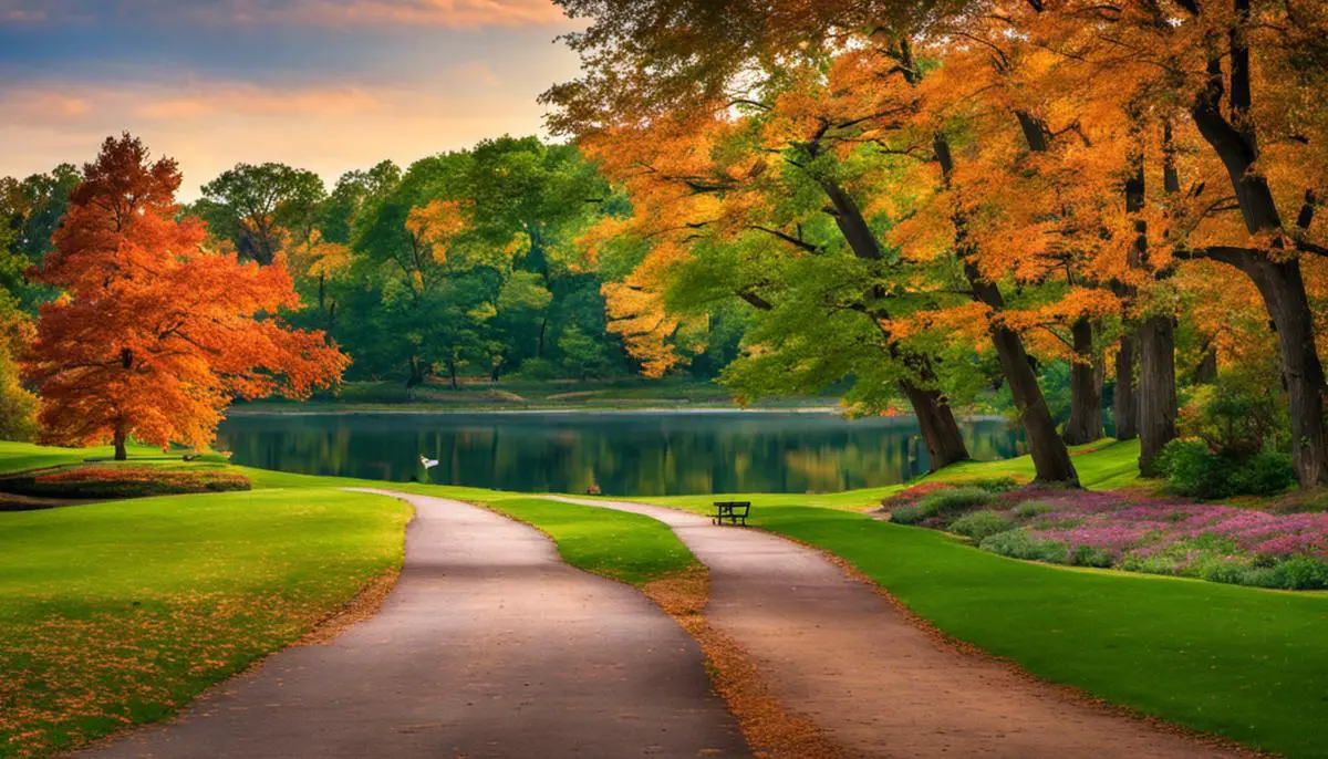 Scenic view of Centennial Park in Holland, MI